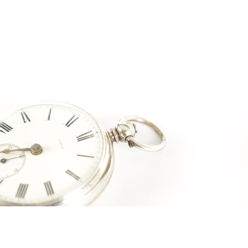 377 - TWO NORTH YORKSHIRE MADE SILVER OPEN FACED POCKET WATCHES, the larger watch by Snow & son, Ripon wit... 