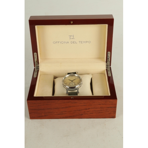 378 - A GENTLEMAN'S STAINLESS STEEL TOUCHON (SWISS) WRISTWATCH WITH POCKET WATCH MOVEMENT the pocket watch... 