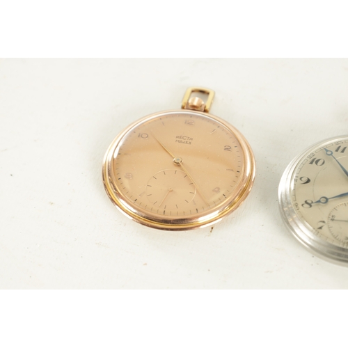 382 - TWO ART DECO OPEN FACED POCKET WATCH the steel cased watch signed Tissot with silvered dial fronting... 