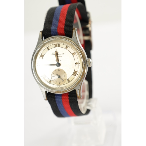 384 - A GENTLEMAN’S 1950’S SMITH EXPEDITION “TROPICAL” RHODIUM PLATED WRIST WATCH RETAILED BY J.W. BENSON,... 