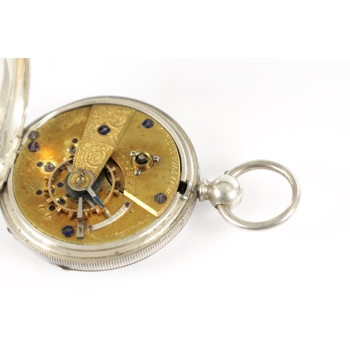 385 - WALTHAM WATCH CO. AN EARLY SILVER OPEN FACED AMERICAN POCKET WATCH, engine turned case enclosing an ... 