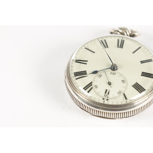 387 - WILLIAM BROAD, LONDON. A SILVER CASED OPEN FACED POCKET WATCH, plain case of high quality enclosing ... 