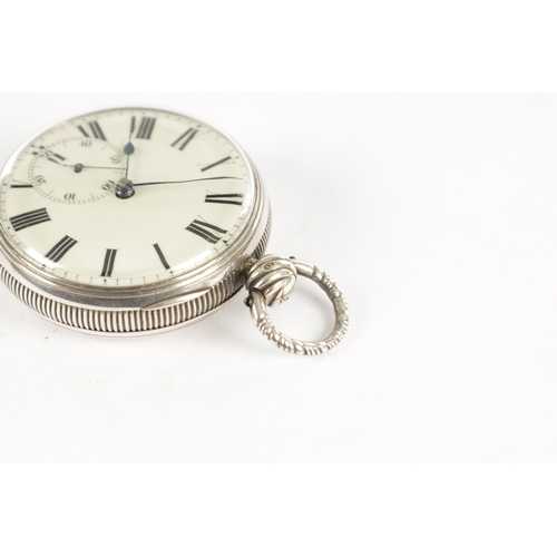 387 - WILLIAM BROAD, LONDON. A SILVER CASED OPEN FACED POCKET WATCH, plain case of high quality enclosing ... 