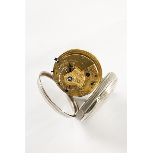 387 - WILLIAM BROAD, LONDON. A SILVER CASED OPEN FACED POCKET WATCH, plain case of high quality enclosing ... 