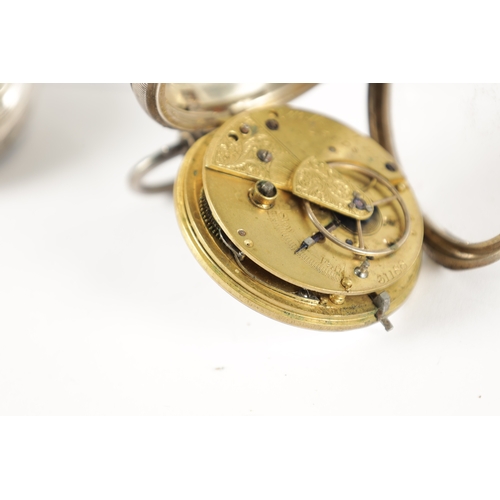 388 - A COLLECTION OF FOUR SILVER OPEN FACED POCKET WATCHES BY POTTS & SONS, LEEDS all with vacant cartouc... 