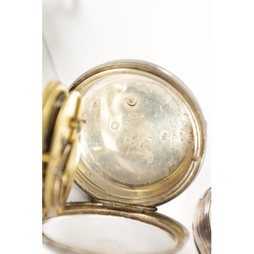 388 - A COLLECTION OF FOUR SILVER OPEN FACED POCKET WATCHES BY POTTS & SONS, LEEDS all with vacant cartouc... 