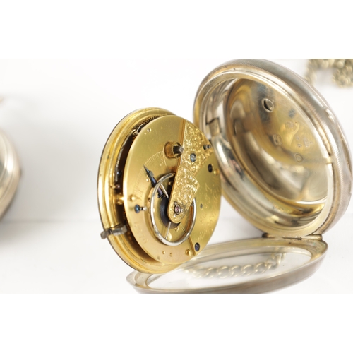 388 - A COLLECTION OF FOUR SILVER OPEN FACED POCKET WATCHES BY POTTS & SONS, LEEDS all with vacant cartouc... 