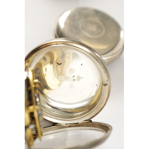 388 - A COLLECTION OF FOUR SILVER OPEN FACED POCKET WATCHES BY POTTS & SONS, LEEDS all with vacant cartouc... 