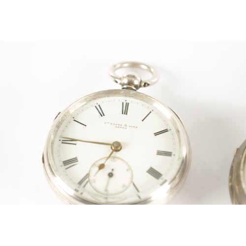 388 - A COLLECTION OF FOUR SILVER OPEN FACED POCKET WATCHES BY POTTS & SONS, LEEDS all with vacant cartouc... 