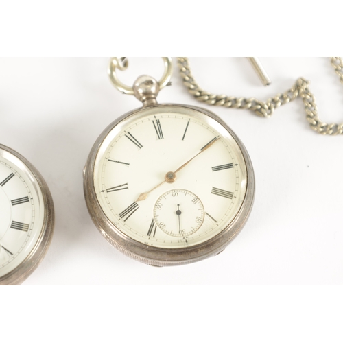 388 - A COLLECTION OF FOUR SILVER OPEN FACED POCKET WATCHES BY POTTS & SONS, LEEDS all with vacant cartouc... 