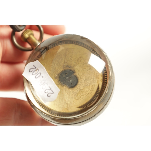 389 - A HEBDOMAS EIGHT DAY GLASS BALL DESK/POCKET WATCH the enamel dial with Roman numerals and visible le... 