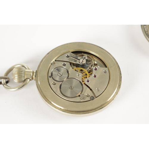 392 - TWO OPEN FACED RAILWAY POCKET WATCHES, the first by Potts & Sons, Leeds, having a nickel case inscri... 