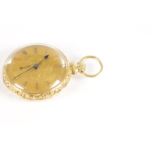 397 - SAMUEL ISAAC TOBIAS, LIVERPOOL. AN 18CT GOLD OPEN FACED POCKET WATCH the chased scrollwork case with... 