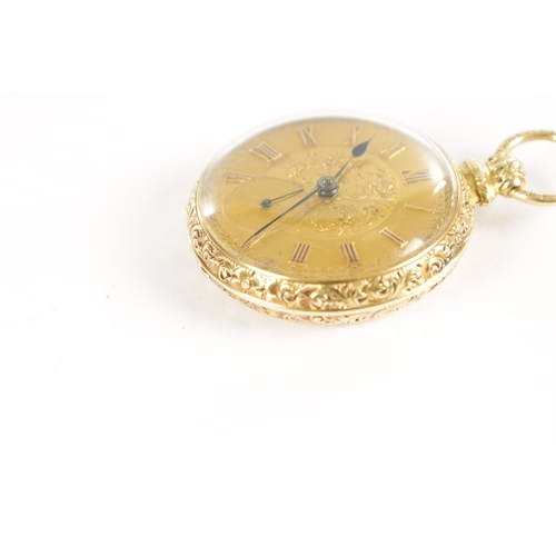 397 - SAMUEL ISAAC TOBIAS, LIVERPOOL. AN 18CT GOLD OPEN FACED POCKET WATCH the chased scrollwork case with... 