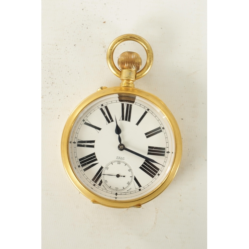 398 - A LATE 19TH CENTURY GILT CASED GOLIATH POCKET WATCH AND STAND the 18th Century style stand modelled ... 