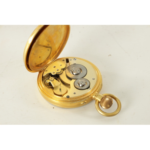 398 - A LATE 19TH CENTURY GILT CASED GOLIATH POCKET WATCH AND STAND the 18th Century style stand modelled ... 