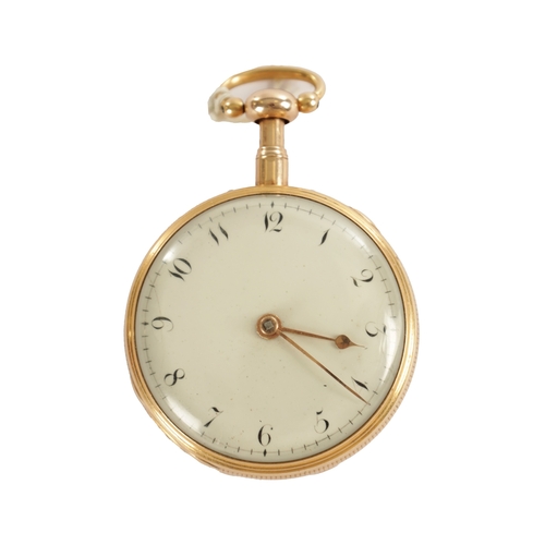 402 - JAMES RIGBY CHARING CROSS. AN EARLY 19TH CENTURY QUARTER REPEATING 18CT GOLD POCKET WATCH the painte... 