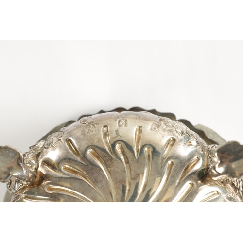 408 - A 19TH CENTURY .925 HALLMARKED SILVER SHALLOW BOWL OF HORSE RACING INTEREST a flower head embossed d... 