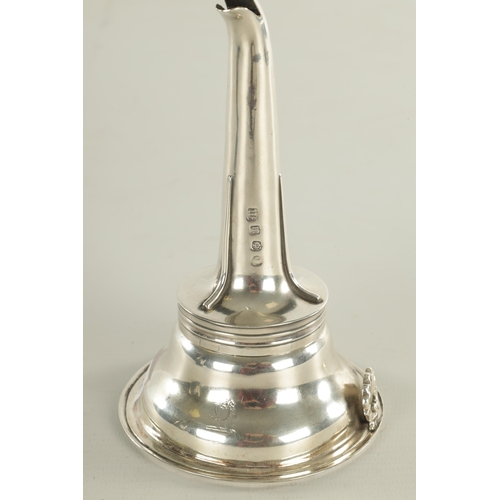 428 - AN EARLY 19TH CENTURY SCOTTISH SILVER WINE FUNNEL with dished moulded edge top, with cast shell deco... 