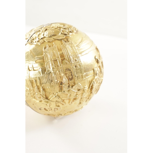 440 - STUART DEVLIN - A SILVER GILT COMMEMORATIVE LONDON GLOBE No 14 for the Royal Silver Jubilee Coronati... 