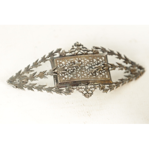 448 - A COLLECTION OF SIX 19TH CENTURY SILVER AND SILVER METAL BELT BUCKLES of varying designs with jewell... 