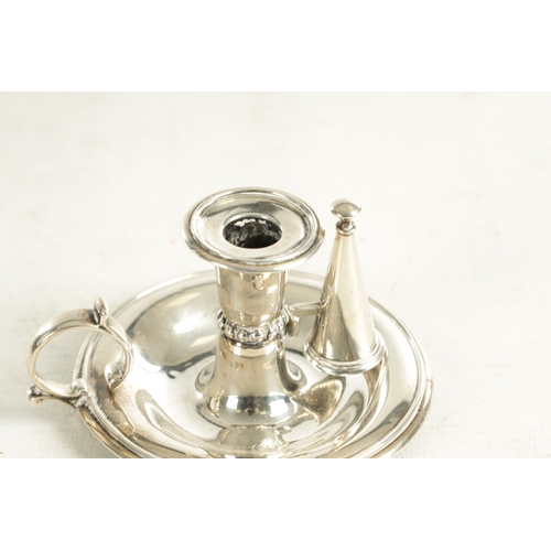 450 - A MINIATURE LATE REGENCY SILVER CHAMBERSTICK with candle sniffer and sconce - hallmarked London 1836... 