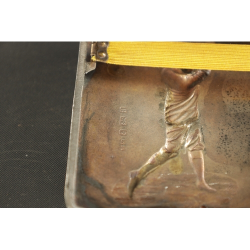 461 - OF GOLFING INTEREST, AN EARLY 20TH CENTURY SILVER RECTANGULAR CIGARETTE CASE Birmingham, 1900, Henry... 