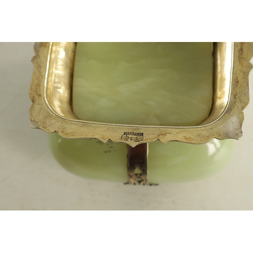 464 - A LATE 19TH CENTURY CONTINENTAL AGATE AND SILVER GILT BOWL AND COVER the bulbous agate body with eng... 