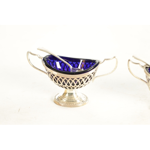 479 - A LATE VICTORIAN CASED TABLE CONDIMENT SET comprising a lidded mustard pot, 4 open salts and spoons ... 