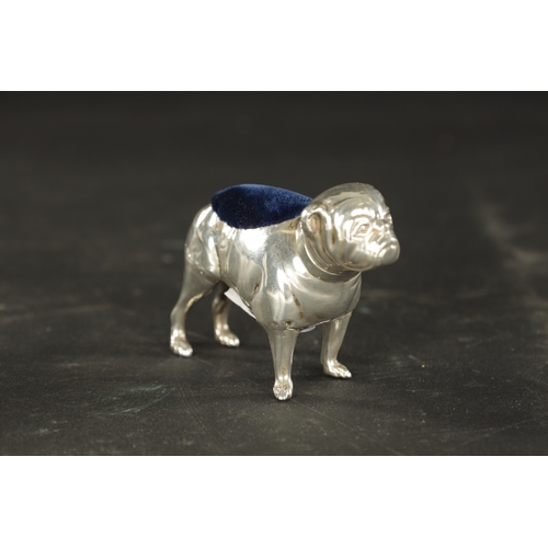 486 - AN EDWARD VII PINCUSHION SILVER BULLDOG Birmingham, 1905, Aide & Lovekin