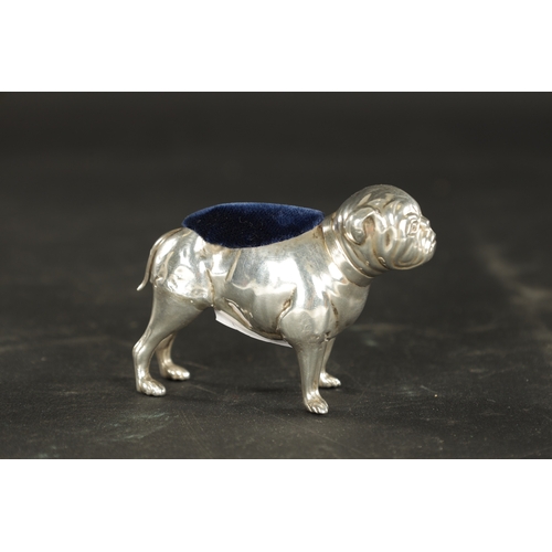 486 - AN EDWARD VII PINCUSHION SILVER BULLDOG Birmingham, 1905, Aide & Lovekin