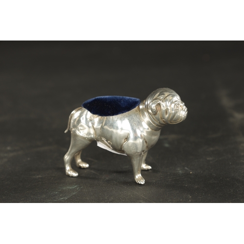 486 - AN EDWARD VII PINCUSHION SILVER BULLDOG Birmingham, 1905, Aide & Lovekin