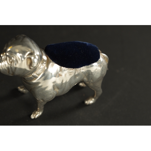 486 - AN EDWARD VII PINCUSHION SILVER BULLDOG Birmingham, 1905, Aide & Lovekin