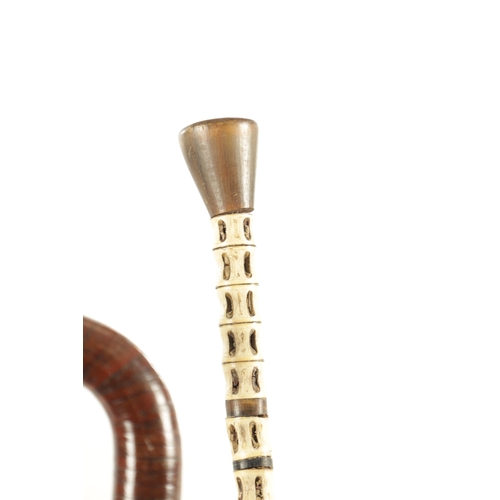 512 - A COLLECTION OF THREE LATE 19TH CENTURY WALKING STICKS comprising of A HORN HANDLED AND SEGMENTED WO... 