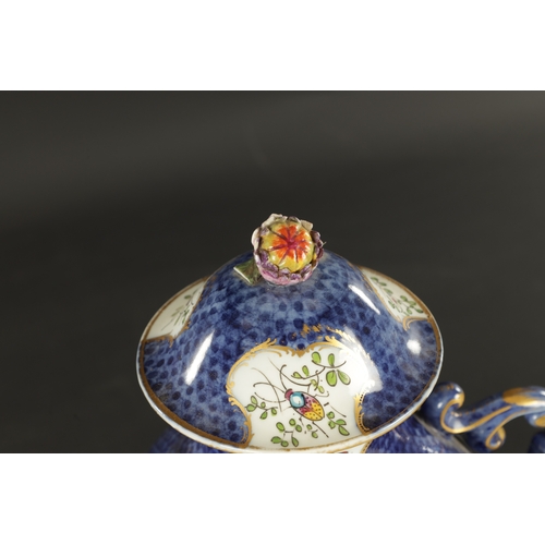 57 - A LATE 19TH CENTURY FIRST PERIOD WORCESTER TYPE TWO-HANDLED SHOULDERED VASE AND COVER - PROBABLY SAM... 