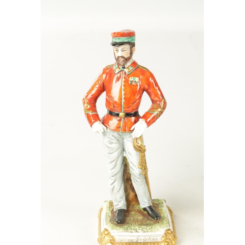 69 - A GROUP OF FIVE SAXONY GERMAN PORCELAIN FIGURES comprising Napoleon and Mortier and three soldiers (... 