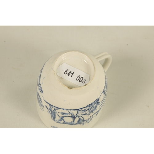 70 - AN 18TH CENTURY DERBY PORCELAIN COFFEE CUP with strap handle painted with the 