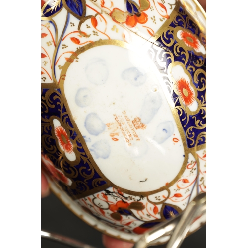 89 - A 19TH CENTURY DAVENPORT IMARI PATTERN TABLE SERVICE WITH SILVER-PLATED MOUNTS comprising an ice buc... 