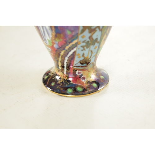 93 - A GOOD EARLY 20TH CENTURY WEDGWOOD FAIRYLAND LUSTRE “CANDLEMAS” DESIGN CABINET VASE BY DAISY MAKEIG ... 