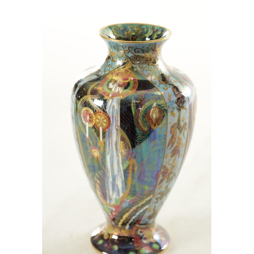 93 - A GOOD EARLY 20TH CENTURY WEDGWOOD FAIRYLAND LUSTRE “CANDLEMAS” DESIGN CABINET VASE BY DAISY MAKEIG ... 