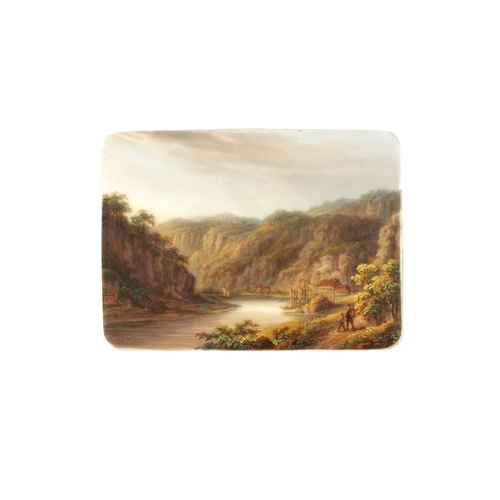 95 - A LATE 19TH CENTURY GERMAN MINIATURE PAINTED PORCELAIN PLAQUE, depicting a very finely painted mount... 