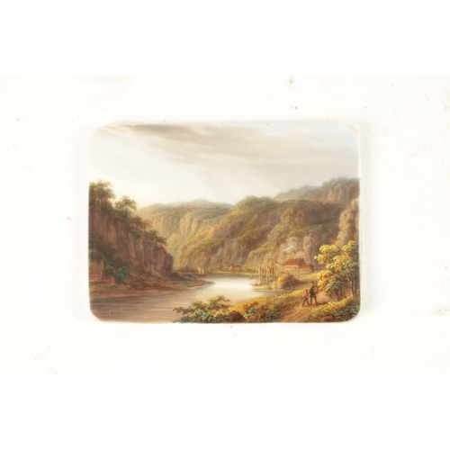 95 - A LATE 19TH CENTURY GERMAN MINIATURE PAINTED PORCELAIN PLAQUE, depicting a very finely painted mount... 