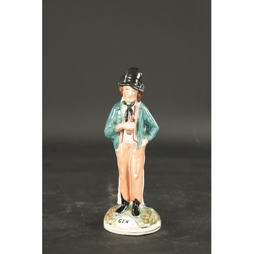 98 - A 19TH CENTURY STAFFORDSHIRE FIGURE ENTITLED WATER AND GIN (22cm high)