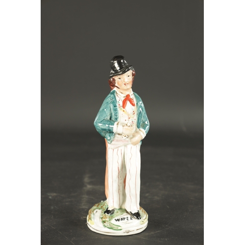 98 - A 19TH CENTURY STAFFORDSHIRE FIGURE ENTITLED WATER AND GIN (22cm high)