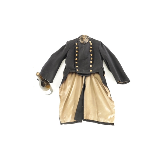 526 - A JAPANESE NAVAL OFFICER'S TAILCOAT with gilt brass buttons and embroidered collar.