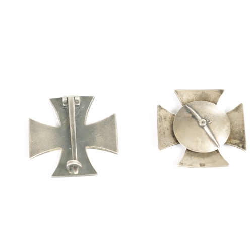 537 - A WW2 GERMAN FIRST CLASS 1939 SILVER IRON CROSS BY RUDOLF SOUVAL with domed screwback, stamped L/58 ... 