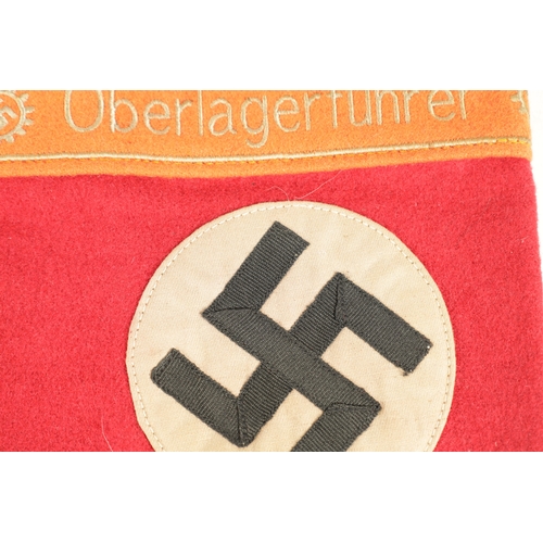 550 - A COLLECTION OF THREE WW2 GERMAN ARMBANDS comprising an Oberlagerfuhrer, Deutsche Luftwaffe and Hitl... 