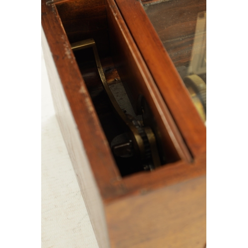 575 - A 19TH CENTURY SWISS MUSIC BOX having walnut case enclosing an early music box playing six airs bear... 