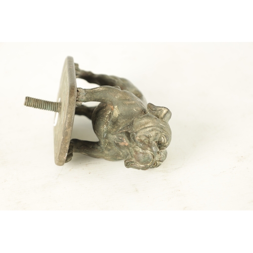 580 - A GOOD QUALITY BRONZE BULLDOG CAR MASCOT BY FINNIGANS, LONDON, the Bergman style bronze bulldog moun... 