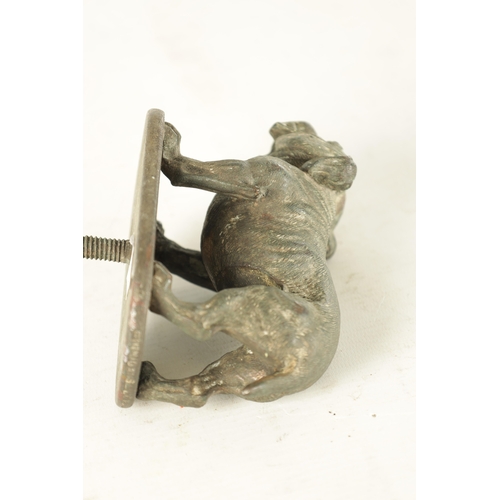 580 - A GOOD QUALITY BRONZE BULLDOG CAR MASCOT BY FINNIGANS, LONDON, the Bergman style bronze bulldog moun... 